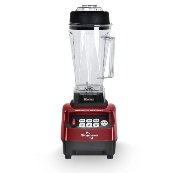 **Produto: Liquidificador Supreme Blender BS2 Copo Tritan Alta Rotação 220v Skymsen**

**Descrição do Produto:**
O Liquidificador Supreme Blender é um equipamento de alto desempenho, ideal para o uso em bares, casas de sucos, cozinhas industriais, hospitais e creches. Projetado para atender as demandas intensas do setor de food service, ele permite a criação de diversas texturas e sabores, tornando-se uma ferramenta essencial para profissionais da gastronomia. A qualidade dos materiais utilizados na sua fabricação é um dos diferenciais que garantem a excelência da marca Skymsen.

**Características:**
- **Fácil Limpeza:** Design que facilita a remoção de resíduos, permitindo uma higienização rápida e eficiente.
- **Lâminas de Alto Desempenho:** Conjunto de lâminas em aço inoxidável com seis pontas, proporcionando cortes precisos e eficientes.
- **Rolamentos Duplos Blindados:** Aumentam a durabilidade e a resistência do motor, minimizando a necessidade de manutenção.
- **Copo em Tritan:** Fabricado em Tritan ultra resistente, o copo não libera gosto nem cheiro, garantindo a pureza dos ingredientes.
- **Construção em Aço Inoxidável:** A estrutura é robusta e resistente à corrosão, ideal para uso intenso.
- **Funções Pré-Programadas:** Três opções de tempo (35, 60 e 90 segundos) para facilitar a operação.
- **Três Velocidades:** Permite ajustar a intensidade de acordo com a necessidade da receita.
- **Alta Potência:** Potência de 3 Cv, ideal para misturas densas e exigentes.
- **Vedação Perfeita na Tampa:** Evita vazamentos durante o uso, garantindo segurança e praticidade.
- **Sistema de Encaixe Sextavado do Eixo:** Proporciona maior estabilidade e eficiência na mistura.

**Especificações Técnicas:**
- **Capacidade do Copo:** 2 litros, ideal para grandes volumes.
- **Rotações por Minuto:** 38.000 RPM, garantindo misturas homogêneas e rápidas.
- **Potência:** 3 Cv, proporcionando um desempenho robusto.
- **Voltagem:** 220v, adequado para a maioria das instalações elétricas comerciais.
- **Frequência:** 50-60 Hz, compatível com a rede elétrica local.
- **Consumo:** 1,2 kW/h, eficiente em termos de energia.
- **Peso:** 6 kg, facilitando o transporte e manuseio.
- **Dimensões (AxLxP):** 50 x 20 x 23 cm, compacto para otimização de espaço.

**Garantia:**
O produto possui garantia de 6 meses, válida conforme as condições estipuladas pelo fabricante.

**Política de Devolução:**
Os produtos devem ser devolvidos em suas embalagens originais. Em caso de mal uso, o custo do envio ficará a cargo do comprador.