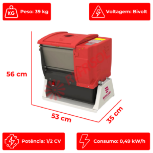 Nome: Amassadeira Semi Rápida Basculante ALI-05 5Kg Bivolt Braesi Descrição Detalhada do Produto: **Estrutura e Materiais:** - A amassadeira possui uma sólida estrutura feita em aço, proporcionando robustez e durabilidade para uso industrial. - Acabamento em pintura epóxi, conferindo resistência à corrosão e um visual moderno. - Carenagem e tampa são fabricadas em polímero termoformado de alta resistência, garantindo proteção e durabilidade. - A cuba é confeccionada em aço inoxidável, ideal para manter a higiene e facilitar a limpeza. **Design e Funcionalidade:** - Possui um sistema basculante, permitindo que a massa seja despejada com facilidade após a mistura. - As pás de mistura são fixas, otimizado para misturas consistentes e homogêneas, adequadas para pães, cucas, macarrões e biscoitos. **Especificações Técnicas:** - Capacidade de processamento é de aproximadamente 5 kg de massa pronta, ideal para pequenas e médias produções. - Alimentada por um motor potente de 1/2 CV, garantindo eficiência no processo de mistura. - Consumo de energia aproximado é de 0,49 kW/h, tornando-a energeticamente eficiente. - Operação em voltagem bivolt, assegurando compatibilidade com diferentes instalações elétricas. **Dimensões e Peso:** - Compacta, com dimensões de 56 cm de altura, 53 cm de largura, e 35 cm de profundidade. - Peso total de 39 kg, indicando uma construção robusta mas ainda portátil para ajustes de espaço. **Garantia e Considerações:** - Acompanha uma garantia de seis meses, conforme política do fabricante. - É indispensável realizar a devolução nas embalagens originais e em casos de mal uso, os custos serão do comprador. Esta descrição técnica visa auxiliar na categorização e definição de atributos do produto, destacando suas funcionalidades e especificações para ajudar na tomada de decisões de compra.