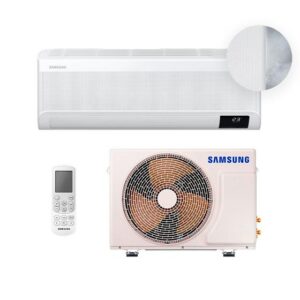 Ar-condicionado Split Inverter Samsung **Descrição Técnica e Funcional:** - **Modelo**: Ar-condicionado tipo Split com tecnologia Inverter, que proporciona maior eficiência energética e economia de energia. - **Unidade Interna**: Caracteriza-se por um design moderno e elegante com acabamento na cor branca. Possui display digital embutido, facilitando a visualização da temperatura e ajustes de configuração. - **Unidade Externa**: Equipamento robusto com ventilador protegido por grade metálica. O gabinete externo é resistente e ideal para suportar condições climáticas adversas. - **Controle Remoto**: Compacto e intuitivo, permite ajustar funções como temperatura, modo de operação, velocidade do ventilador e temporizador. O design ergonômico facilita o manuseio. - **Material**: Predominantemente feito de plástico resistente de alta qualidade para a unidade interna e metálico para a unidade externa. - **Funcionalidades**: - **Modos de Operação**: Oferece diferentes modos, incluindo refrigeração, aquecimento (dependendo do modelo), ventilação e desumidificação. - **Tecnologia Inverter**: Ajusta a velocidade do compressor conforme necessário, mantendo a temperatura constante com menor consumo de energia. - **Filtro de Ar**: Sistema de filtragem avançado, garantindo ar puro e livre de impurezas. - **Eficiência Energética**: Classificação de eficiência energética superior, contribuindo para a redução do consumo elétrico e menor impacto ambiental. - **Dimensões**: Compacto e fácil de instalar, ocupando mínimo espaço tanto no ambiente interno quanto externo. - **Capacidade de Resfriamento**: Disponível em várias capacidades (BTUs), adaptando-se a diferentes tamanhos de ambiente. - **Funcionalidade Silenciosa**: Operação com baixo nível de ruído, proporcionando conforto acústico ao ambiente. Este produto é ideal para residências e escritórios, oferecendo uma climatização eficiente e econômica com design moderno e funcional.