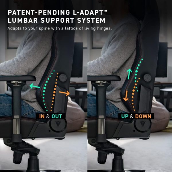 Product Brand: Secretlab Product Name: Titan Evo Viego Gaming Chair Material: Leatherette Color: Black with Green accents Size: Small Weight: 73.7 pounds Dimensions: 18.9"D x 20.9"W x 50"H Usage: Indoor, Gaming Features: - 4D adjustable armrests - Magnetic head pillow - Lumbar support - Reclining up to 165° - Multi-tilt mechanism - Cold-cure foam filling - Tapered leg style Components: Caster base, memory foam fill Maximum Weight Recommendation: 285 pounds Category: Computer Gaming Chairs Style: Modern Care Instructions: Wipe Clean Back Style: Solid Back Use Case: Gaming, Work Pattern: Solid Form Factor: Upholstered Customization: No