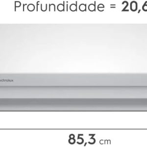 Product Name: Ar-Condicionado Electrolux Split 12.000 BTUs Color Adapt Quente/Frio com Wi-fi (YI12R/YE12R) 220V Description: - System: Blue Tech for corrosion resistance and durability. - Feature: Auto Sense for quick, efficient cooling. - Connectivity: Remote control via Electrolux Home+ app. - Self-Cleaning: Reduces moisture to prevent mold and bacteria. - Air Control: Adjustable louvers for optimal airflow. - Eco-Friendly: R32 refrigerant with 67% lower environmental impact than R410a. - Fast Cooling: Compressor operates at maximum level for 37% faster cooling. - Triple Filtration: 99% reduction of allergens, bacteria, and fungi. - Inverter Technology: 80% energy-efficient compared to conventional models. Specifications: - Power Source: Electric, wired. - Refrigerant: R32. - Cooling Capacity: 18000 BTUs. - Brand: Electrolux. - Availability: Since January 5, 2024. - Sales Ranking: 50,599 in Home category; 621 in Split Air Conditioners. - Customer Rating: 5.0 out of 5 stars. - ASIN: B0CLMDJCB1. - Manufacturer: Electrolux. - Special Features: Remote Control. - Setup: Mini-split installation type. Visual Attributes: - Color: Predominantly white with metallic components. - Design: Sleek and modern with visible control panel. - Components: Indoor unit (main unit) and outdoor unit (compressor). Technical Elements: - Connectors for installation not visible. - Remote control present, allowing convenient functionality. Additional Info: - Brand Category: Home Appliances > Air and Ventilation > Air Conditioning > Split Air Conditioners.