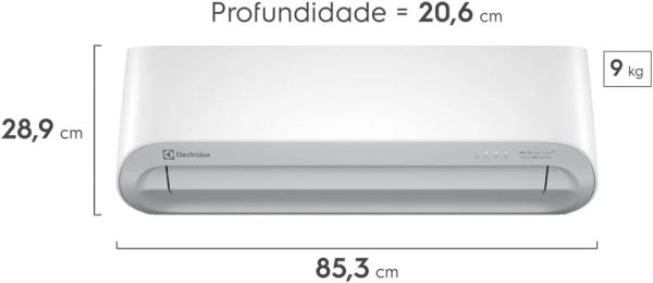 Product Name: Ar-Condicionado Electrolux Split 12.000 BTUs Color Adapt Quente/Frio com Wi-fi (YI12R/YE12R) 220V Description: - System: Blue Tech for corrosion resistance and durability. - Feature: Auto Sense for quick, efficient cooling. - Connectivity: Remote control via Electrolux Home+ app. - Self-Cleaning: Reduces moisture to prevent mold and bacteria. - Air Control: Adjustable louvers for optimal airflow. - Eco-Friendly: R32 refrigerant with 67% lower environmental impact than R410a. - Fast Cooling: Compressor operates at maximum level for 37% faster cooling. - Triple Filtration: 99% reduction of allergens, bacteria, and fungi. - Inverter Technology: 80% energy-efficient compared to conventional models. Specifications: - Power Source: Electric, wired. - Refrigerant: R32. - Cooling Capacity: 18000 BTUs. - Brand: Electrolux. - Availability: Since January 5, 2024. - Sales Ranking: 50,599 in Home category; 621 in Split Air Conditioners. - Customer Rating: 5.0 out of 5 stars. - ASIN: B0CLMDJCB1. - Manufacturer: Electrolux. - Special Features: Remote Control. - Setup: Mini-split installation type. Visual Attributes: - Color: Predominantly white with metallic components. - Design: Sleek and modern with visible control panel. - Components: Indoor unit (main unit) and outdoor unit (compressor). Technical Elements: - Connectors for installation not visible. - Remote control present, allowing convenient functionality. Additional Info: - Brand Category: Home Appliances > Air and Ventilation > Air Conditioning > Split Air Conditioners.