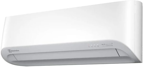 Product Name: Ar-Condicionado Electrolux Split 12.000 BTUs Color Adapt Quente/Frio com Wi-fi (YI12R/YE12R) 220V Description: - System: Blue Tech for corrosion resistance and durability. - Feature: Auto Sense for quick, efficient cooling. - Connectivity: Remote control via Electrolux Home+ app. - Self-Cleaning: Reduces moisture to prevent mold and bacteria. - Air Control: Adjustable louvers for optimal airflow. - Eco-Friendly: R32 refrigerant with 67% lower environmental impact than R410a. - Fast Cooling: Compressor operates at maximum level for 37% faster cooling. - Triple Filtration: 99% reduction of allergens, bacteria, and fungi. - Inverter Technology: 80% energy-efficient compared to conventional models. Specifications: - Power Source: Electric, wired. - Refrigerant: R32. - Cooling Capacity: 18000 BTUs. - Brand: Electrolux. - Availability: Since January 5, 2024. - Sales Ranking: 50,599 in Home category; 621 in Split Air Conditioners. - Customer Rating: 5.0 out of 5 stars. - ASIN: B0CLMDJCB1. - Manufacturer: Electrolux. - Special Features: Remote Control. - Setup: Mini-split installation type. Visual Attributes: - Color: Predominantly white with metallic components. - Design: Sleek and modern with visible control panel. - Components: Indoor unit (main unit) and outdoor unit (compressor). Technical Elements: - Connectors for installation not visible. - Remote control present, allowing convenient functionality. Additional Info: - Brand Category: Home Appliances > Air and Ventilation > Air Conditioning > Split Air Conditioners.