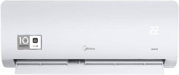 Product Name: Ar-Condicionado Split HW Inverter Springer Midea Xtreme Save Connect 9.000 BTUs R-32 Só Frio 220V Brand: Midea Physical Attributes: - Type: Split air conditioner - Color: White (interior unit), light gray (exterior unit) - Component parts: Indoor unit, outdoor unit, remote control - Size: Not explicitly visible; can infer by standard split AC dimensions Technical Specifications: - Cooling Capacity: 9,000 BTUs - Energy Efficiency: Inverter compressor - Voltage: 220V - Power Source: Electric, wired Functional Aspects: - Special Features: Inverter compressor for energy savings - Control: Remote control included, indicating user-friendly operation Visible Text: - Brand logos on both units: "Midea" - Remote display indicating temperature setting (22°C) Differentiators: - Ranking: Nº 289 in Casa, Nº 2 in Ar-Condicionado Split - Customer Ratings: 4.3 out of 5 stars from 62 customer reviews Category: - Amazon Categories: Kitchen > Home > Air & Ventilation > Air Conditioners > Split Air Conditioners Manufacturer Reference: 38AGVCI09M5 | 42AGVCI09M5 ASIN: B0CKG2TCX9 Availability: Available for purchase since October 4, 2023.
